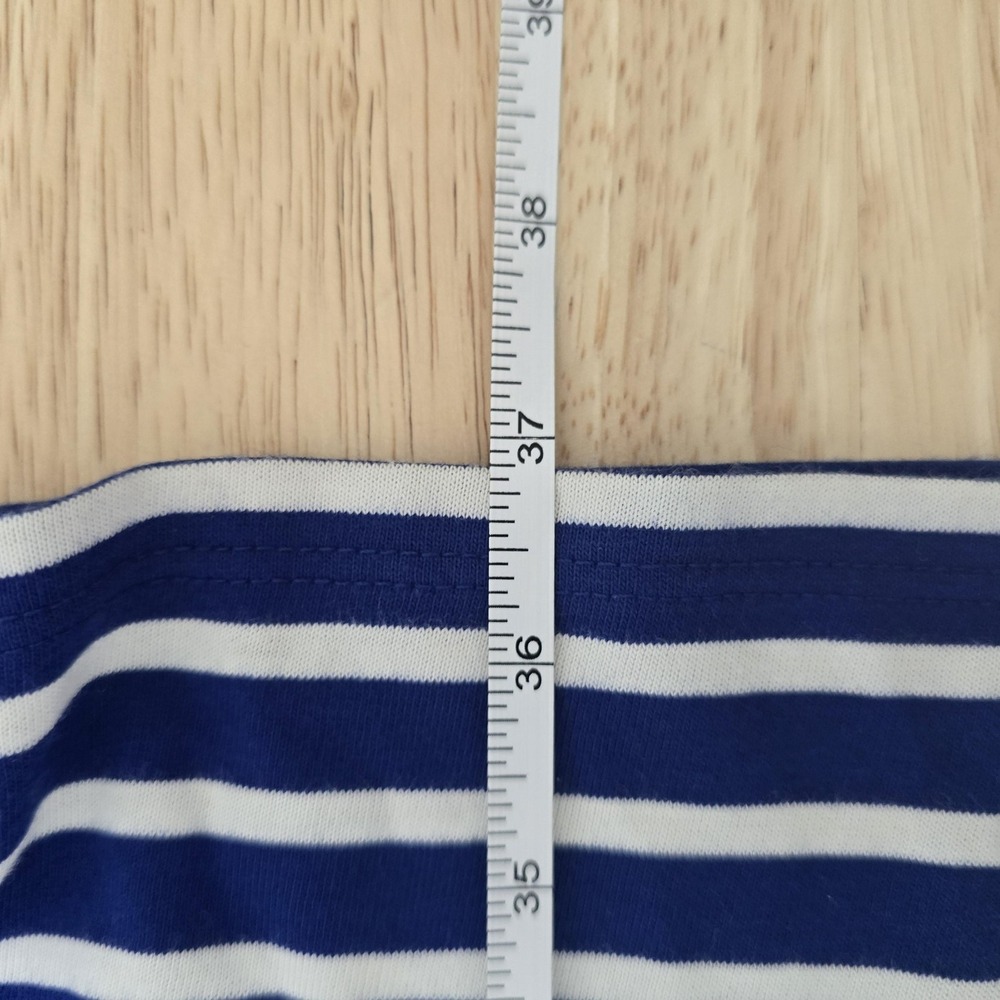 Boden Dress Womens Size‎ 6R Blue White Stripe Knit Ruffle Sleeve Casual Summer - Picture 6 of 10